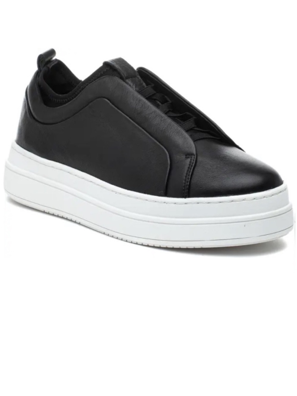 J/Slides Nyle Black Leather Slip On Sneaker